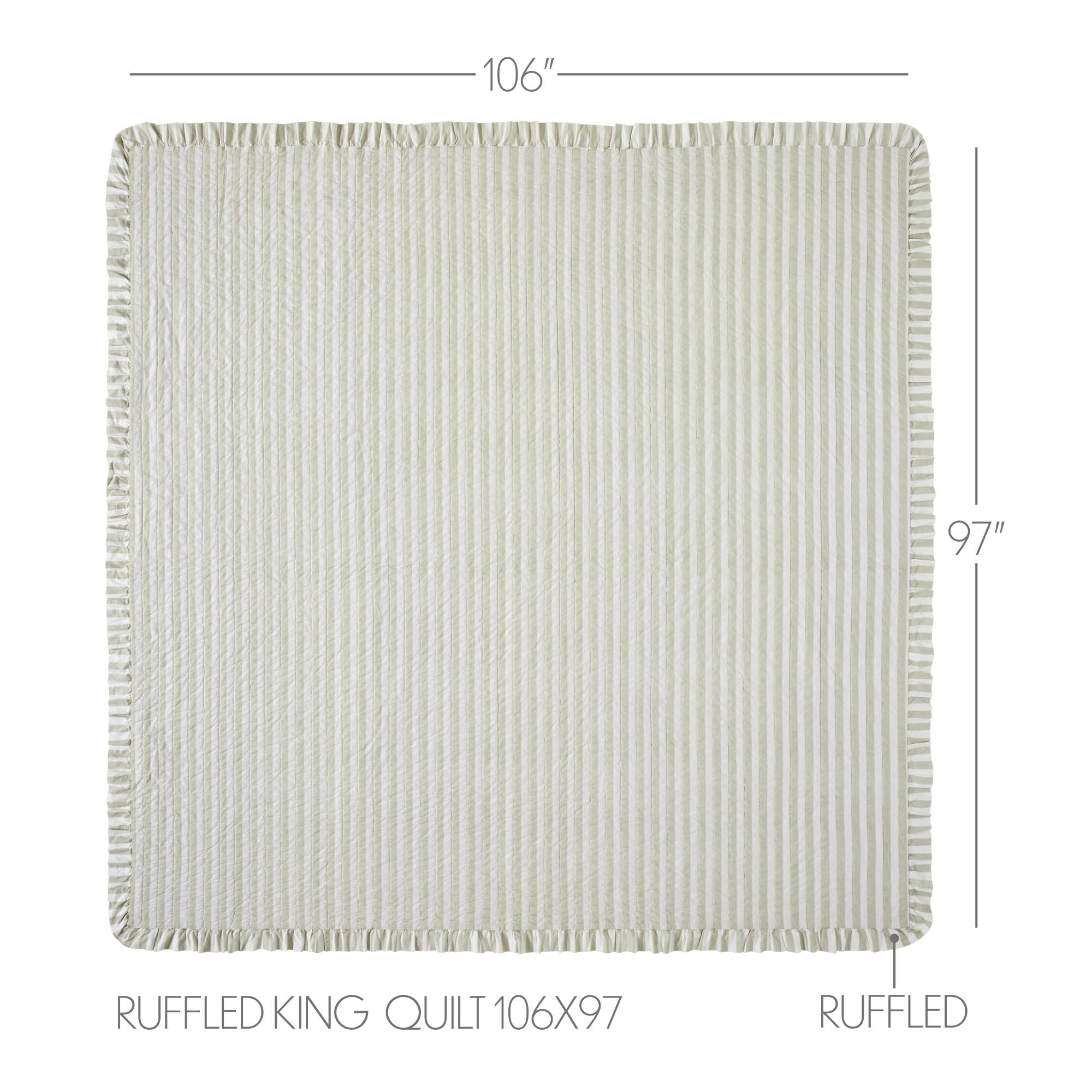 Finders Keepers Ruffled King Quilt 106Wx97L SpadezStore