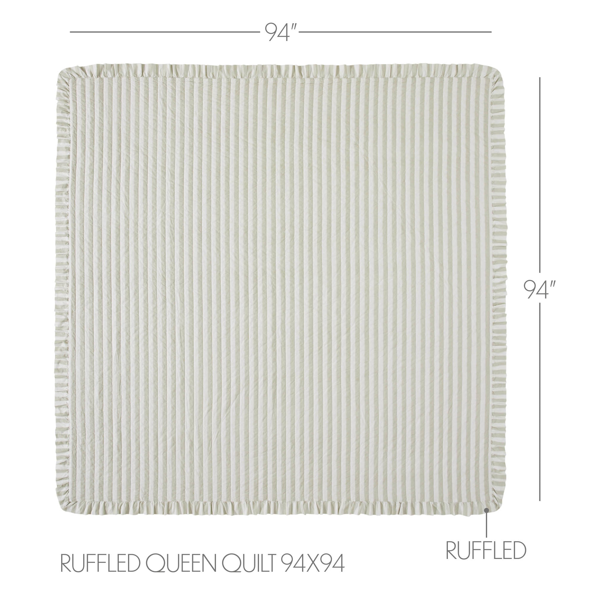 Finders Keepers Ruffled Queen Quilt 94Wx94L SpadezStore