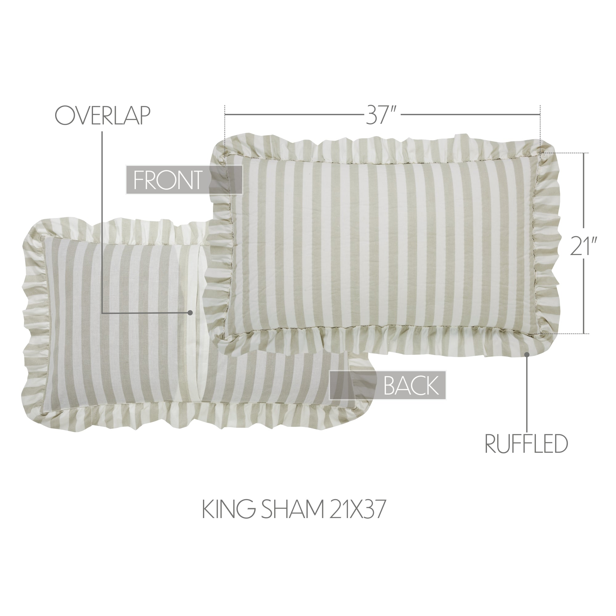 Finders Keepers Ruffled King Sham 21x37 SpadezStore