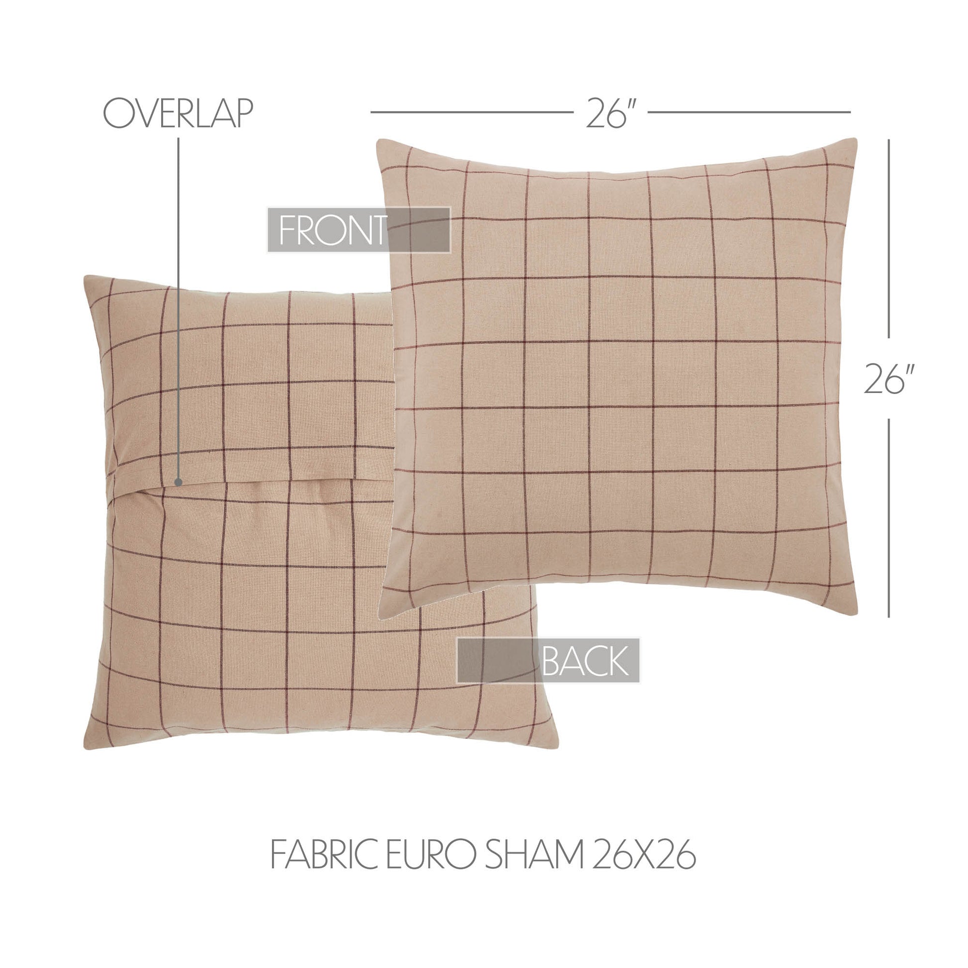 Connell Fabric Euro Sham 26x26 SpadezStore