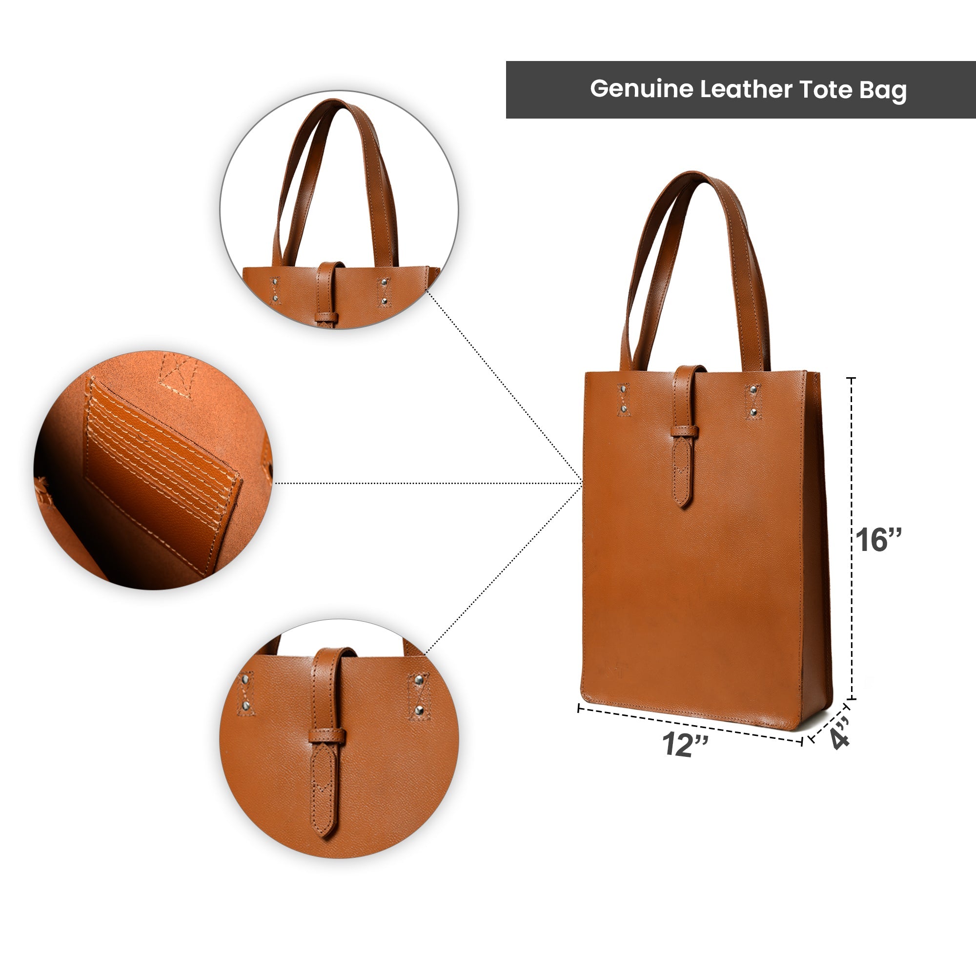 Classy Leather Bags Chestnut Elegance Leather Tote SpadezStore