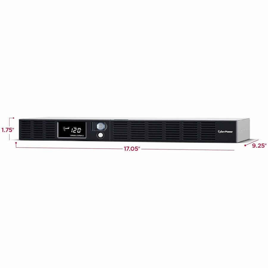 CyberPower OR500LCDRM1U Smart App LCD UPS Systems - 500VA/300W, 120 VAC, NEMA 5-15P, 1U, Rackmount, 6 Outlets SpadezStore