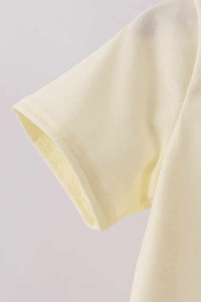 Abby & Evie Yellow Cross Embroidery Boys Top 112967 SpadezStore