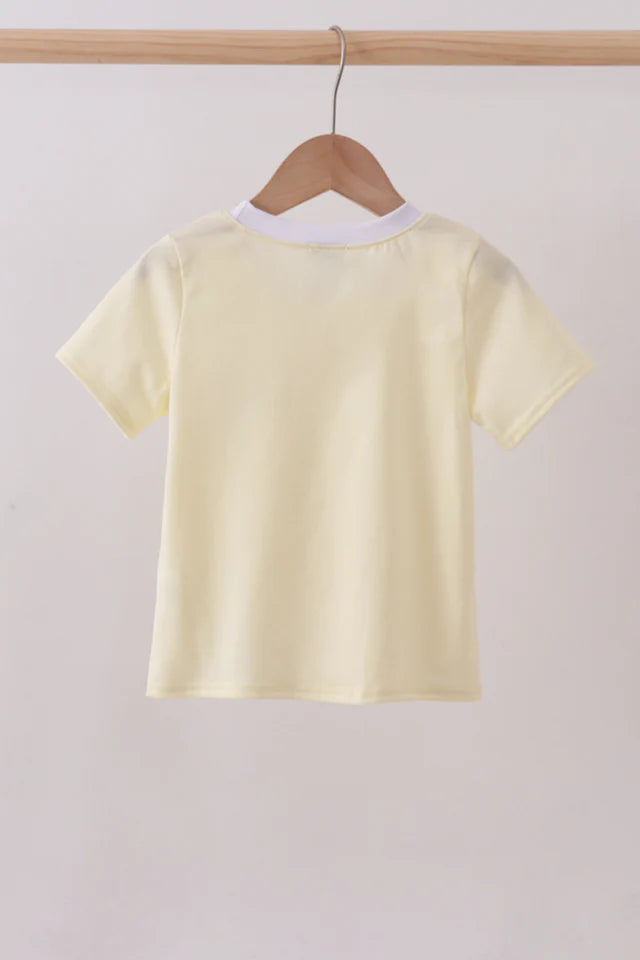 Abby & Evie Yellow Cross Embroidery Boys Top 112967 SpadezStore