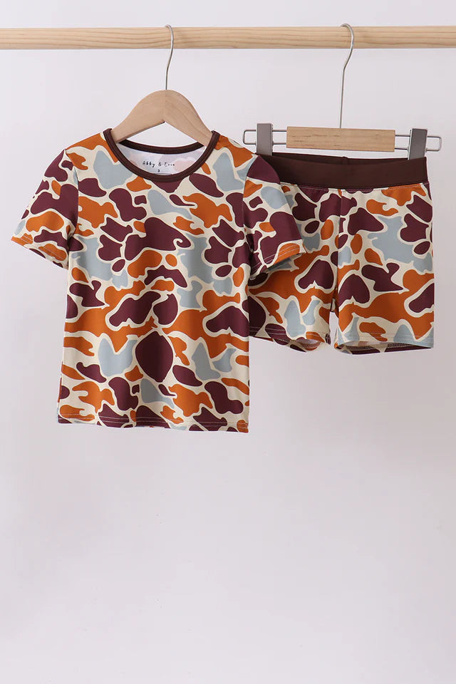 Abby & Evie Camouflage Print Bamboo Pajama Set 113078 SpadezStore