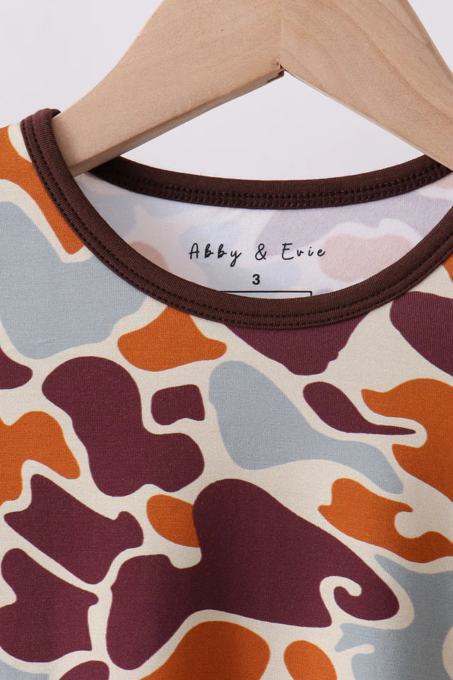 Abby & Evie Camouflage Print Bamboo Pajama Set 113078 SpadezStore