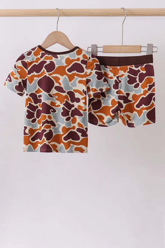 Abby & Evie Camouflage Print Bamboo Pajama Set 113078 SpadezStore