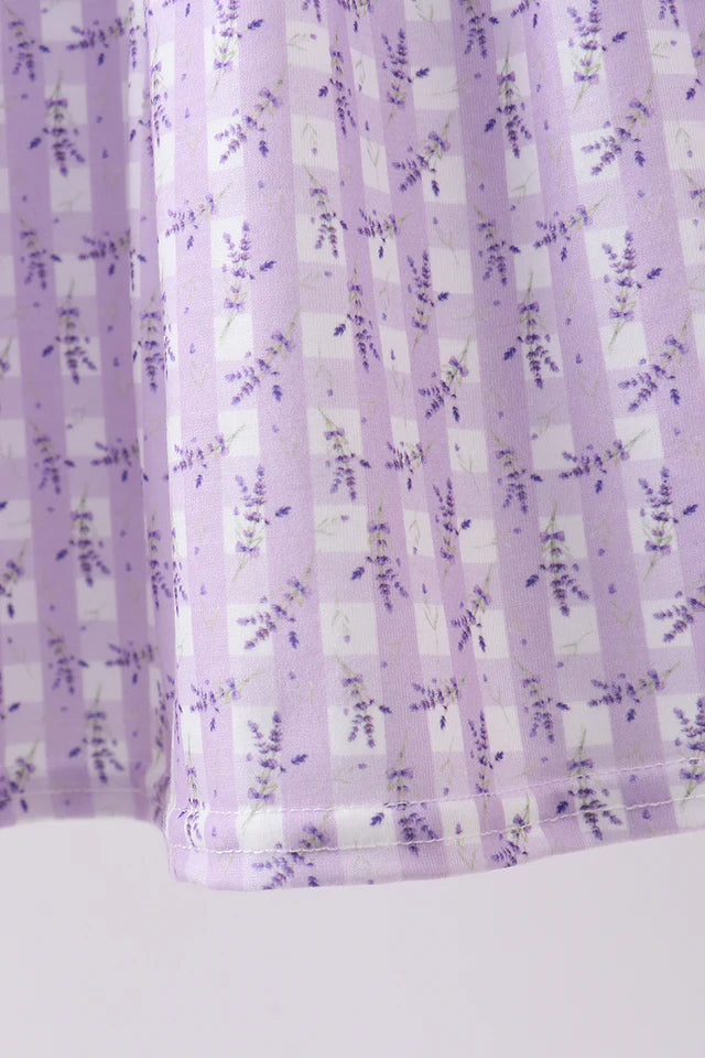 Abby & Evie Lavender Floral Smocked Ruffle Shorts Set 113288
