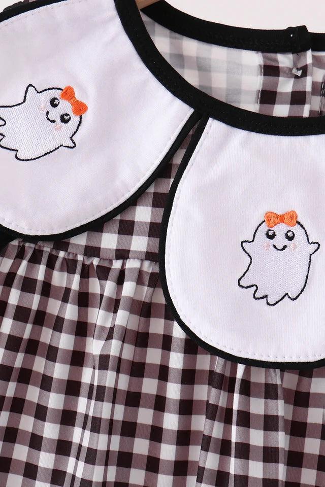 Abby & Evie Pink Ghost Embroidery Pants Set 114068