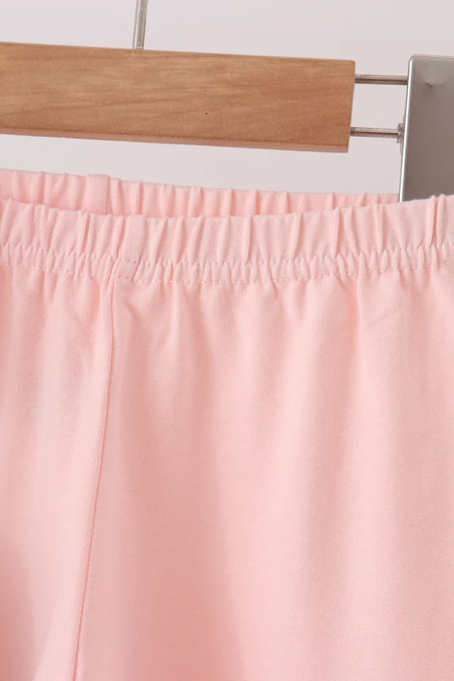 Abby & Evie Pink Ghost Embroidery Pants Set 114068