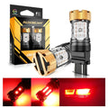 Auxbeam T25 3157 3156 LED Brake/Tail Light Bulbs 50W 4000LM CAN-Bus Error Free Red B21-PRO Series | 2 Bulbs
