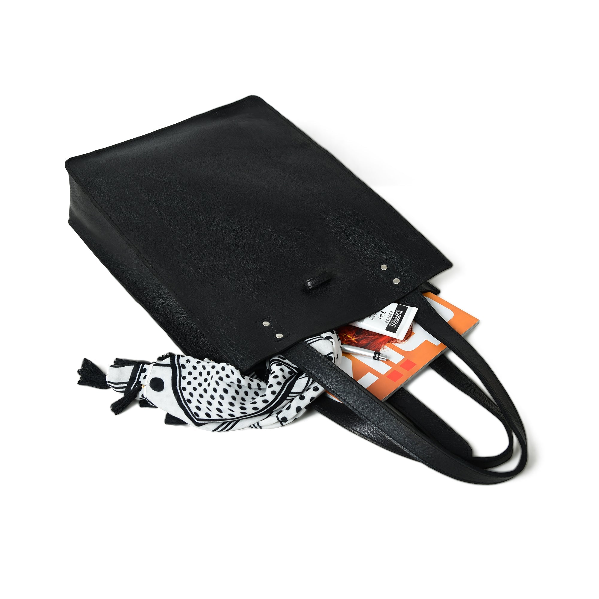 Classy Leather Bags Ebony Elegance Leather Tote SpadezStore