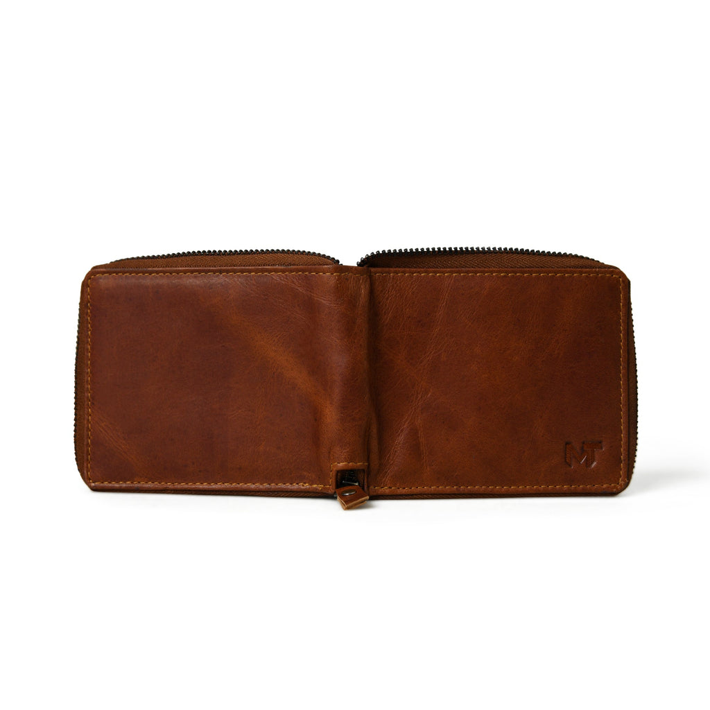 Classy Leather Bags Adams Bi-Fold Wallet- Walnut Brown SpadezStore