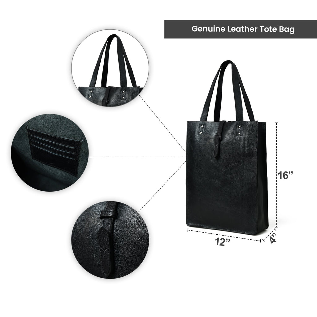 Classy Leather Bags Ebony Elegance Leather Tote SpadezStore