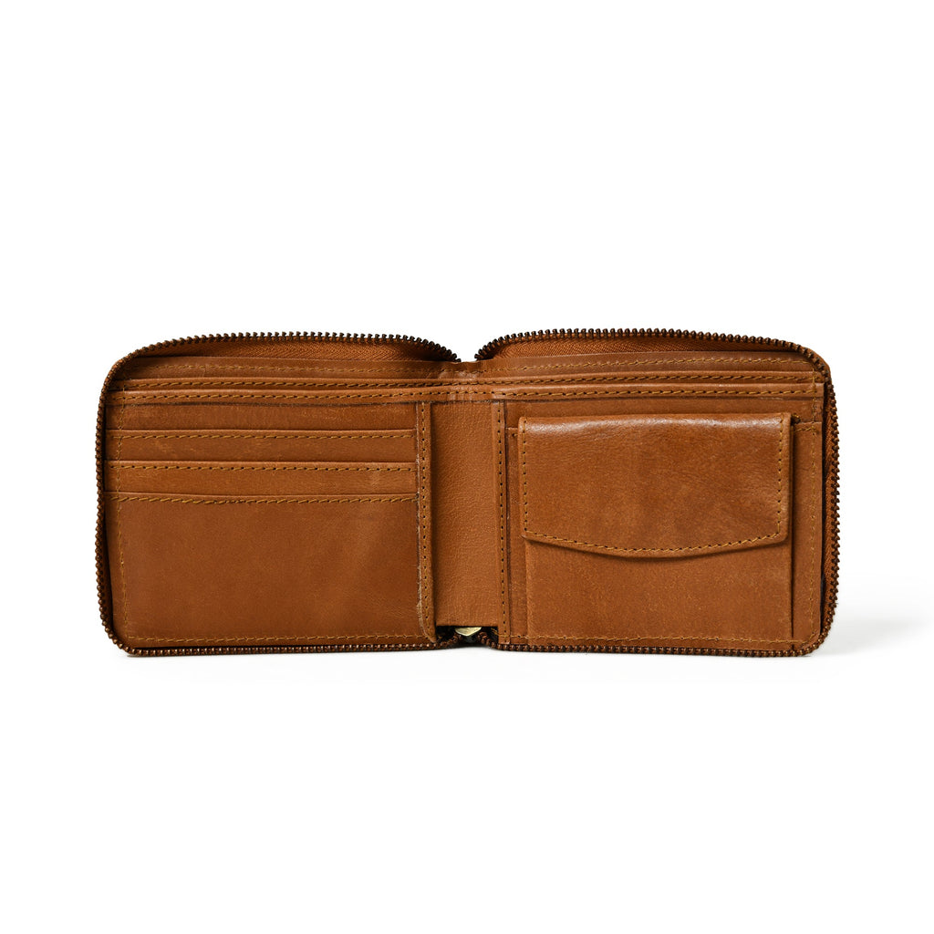 Classy Leather Bags Adams Bi-Fold Wallet- Tan Brown