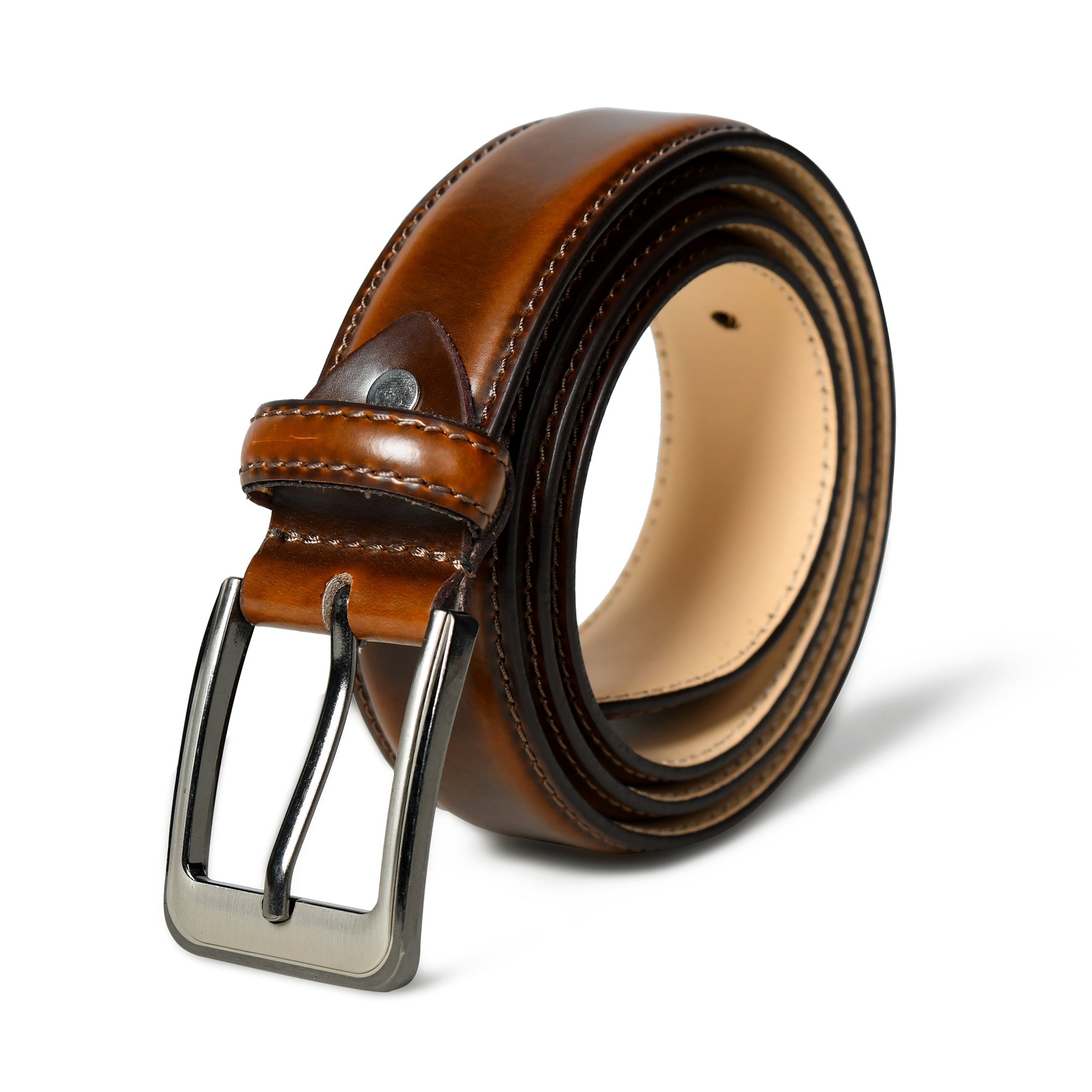 Classy Leather Bags Eclipse Walnut Brown Leather Belt SpadezStore