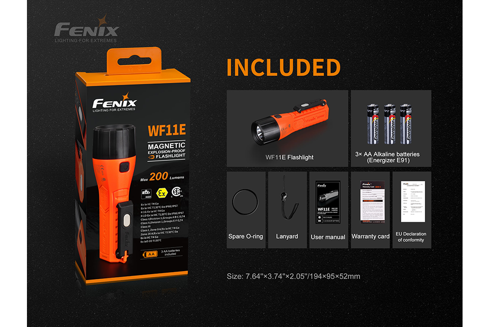 Fenix WF11E Intrinsically Safe Flashlight SpadezStore