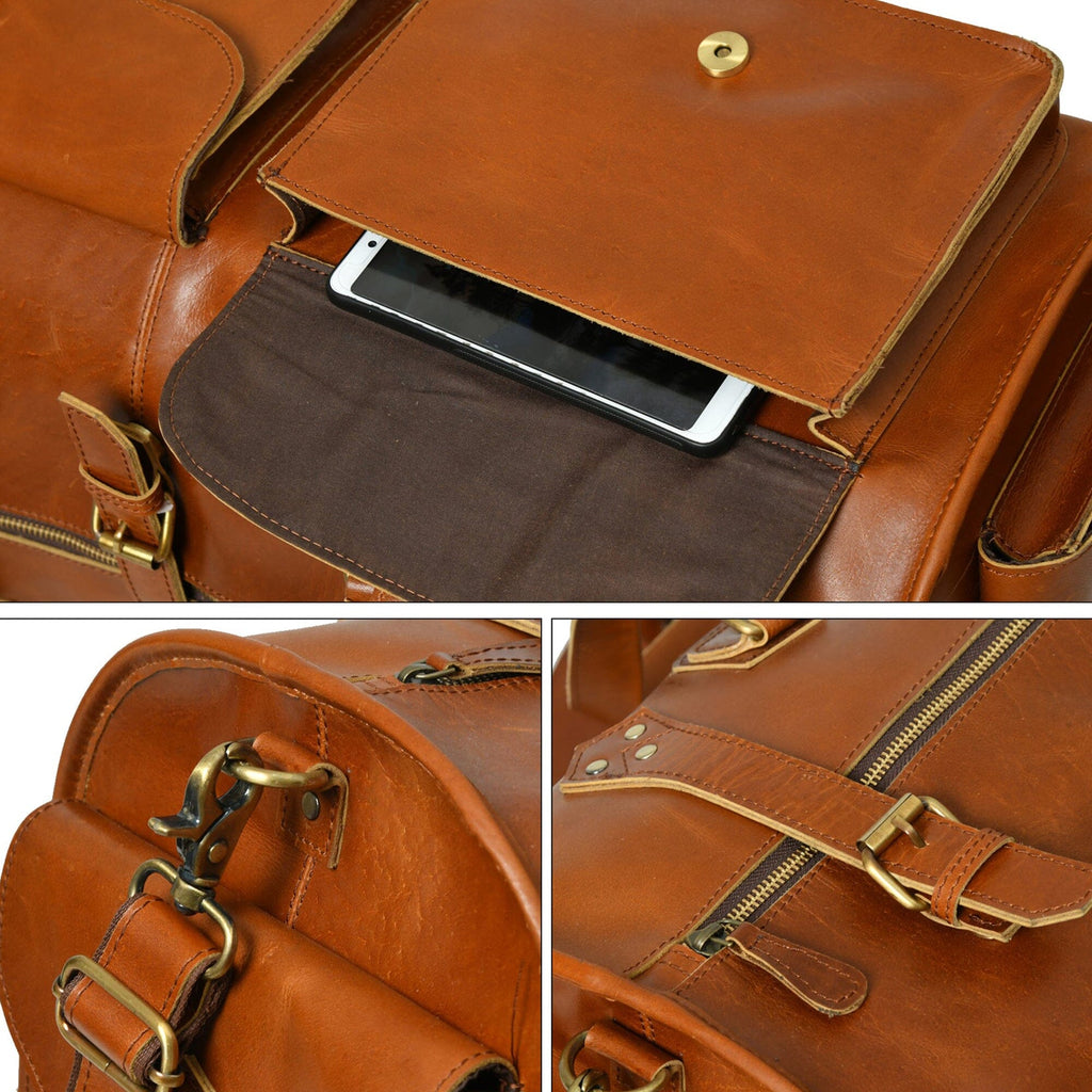 Classy Leather Bags The Fenrich Duffel SpadezStore