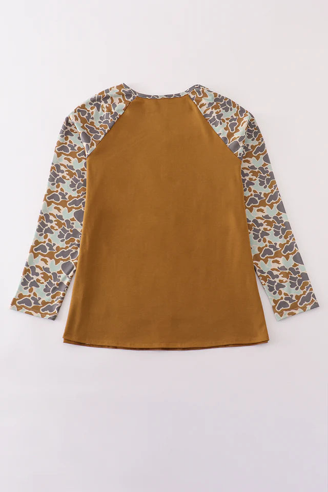 Abby & Evie Halloween Camouflage Applique Mom Top SpadezStore