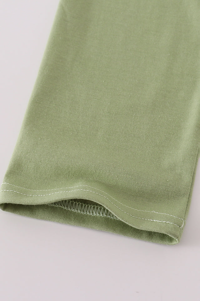 Abby & Evie Sage Turkey Embroidery Gingham Pants Set 120761 SpadezStore