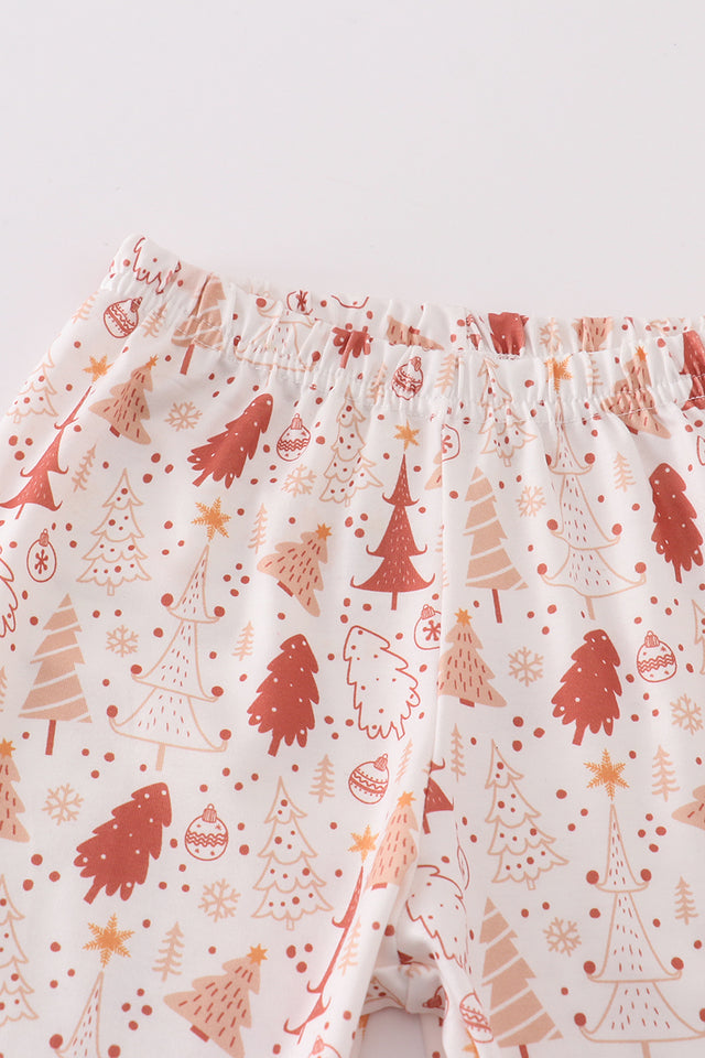 Abby & Evie Khaki Christmas Tree Applique Girl Set 121268 SpadezStore