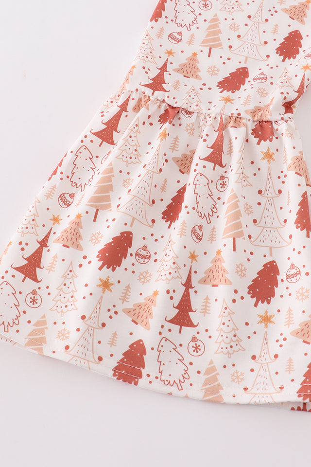 Abby & Evie Khaki Christmas Tree Applique Girl Set 121268 SpadezStore