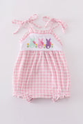 Abby & Evie Pink Bunny Embroidery Bubble 121640 SpadezStore