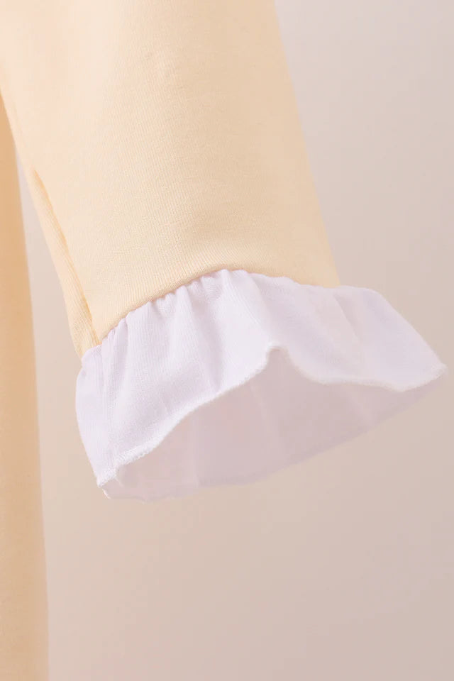 Abby & Evie Beige Turkey Embroidery Ruffle Dress 122492 SpadezStore