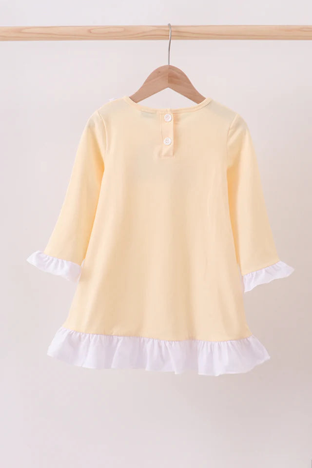 Abby & Evie Beige Turkey Embroidery Ruffle Dress 122492 SpadezStore