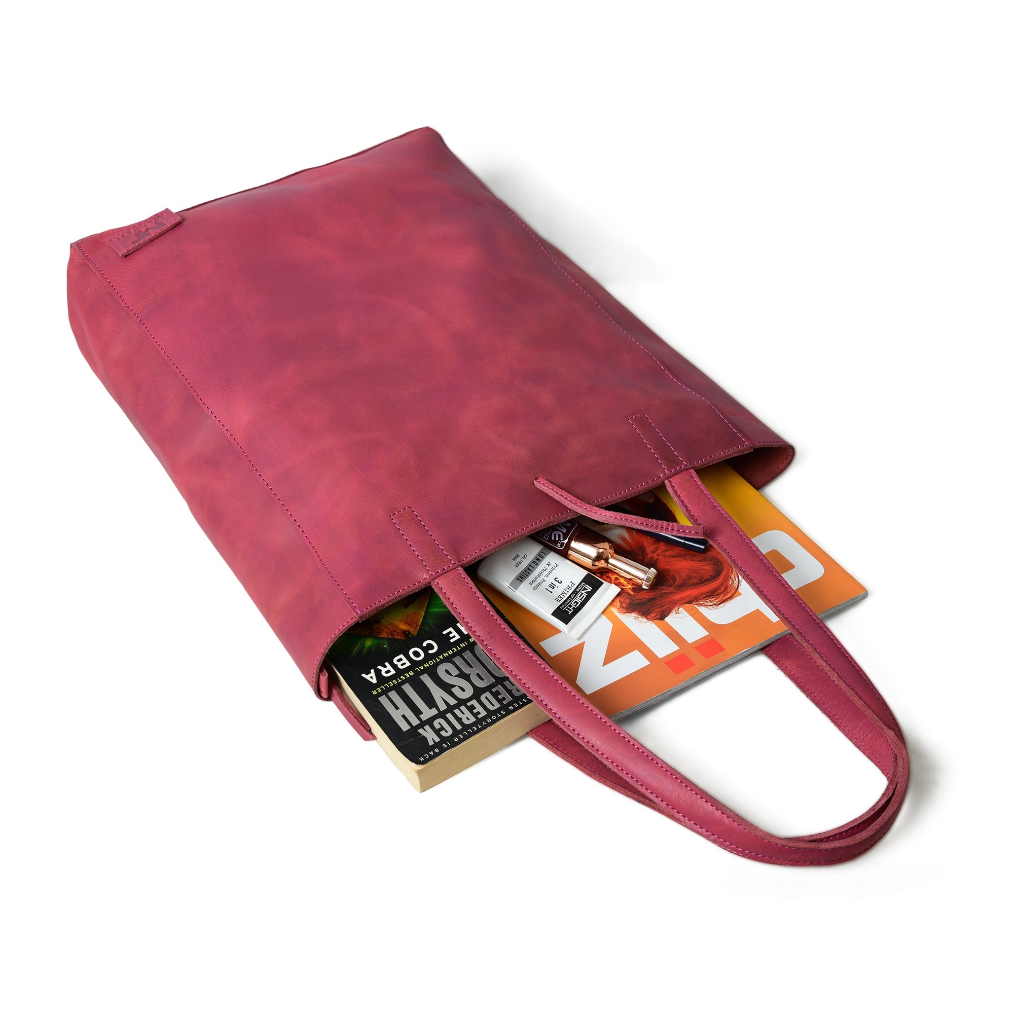 Classy Leather Bags Maroon Leather Tote Bag SpadezStore