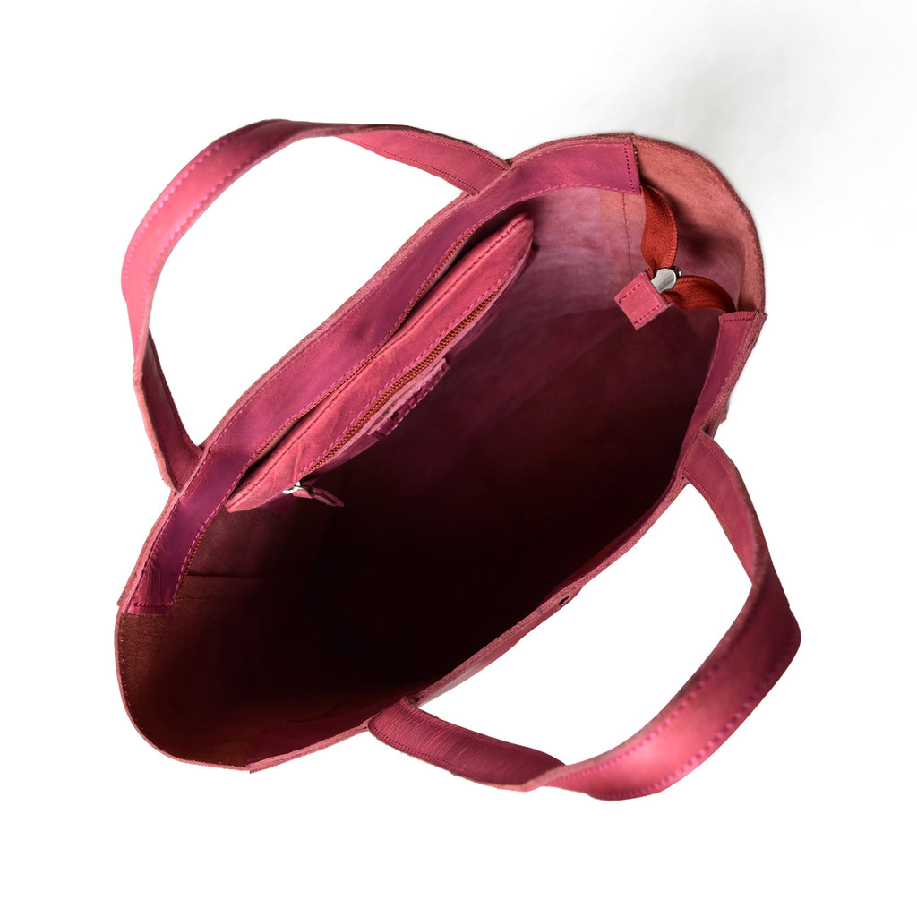 Classy Leather Bags Maroon Leather Tote Bag SpadezStore