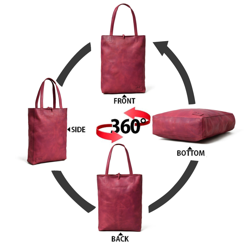 Classy Leather Bags Maroon Leather Tote Bag SpadezStore
