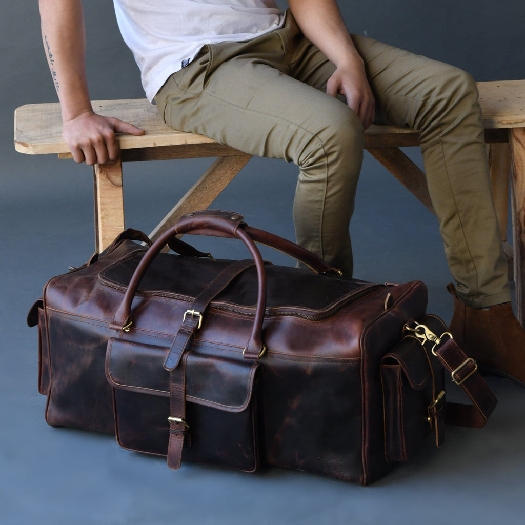 Classy Leather Bags The Stellan Buffalo Duffel SpadezStore