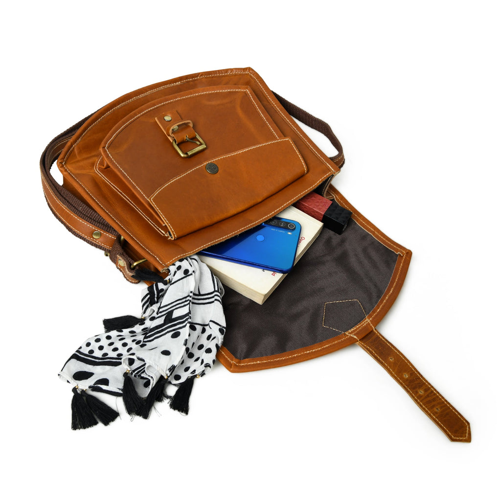 Classy Leather Bags Buffalo Leather CrossBody Bag SpadezStore