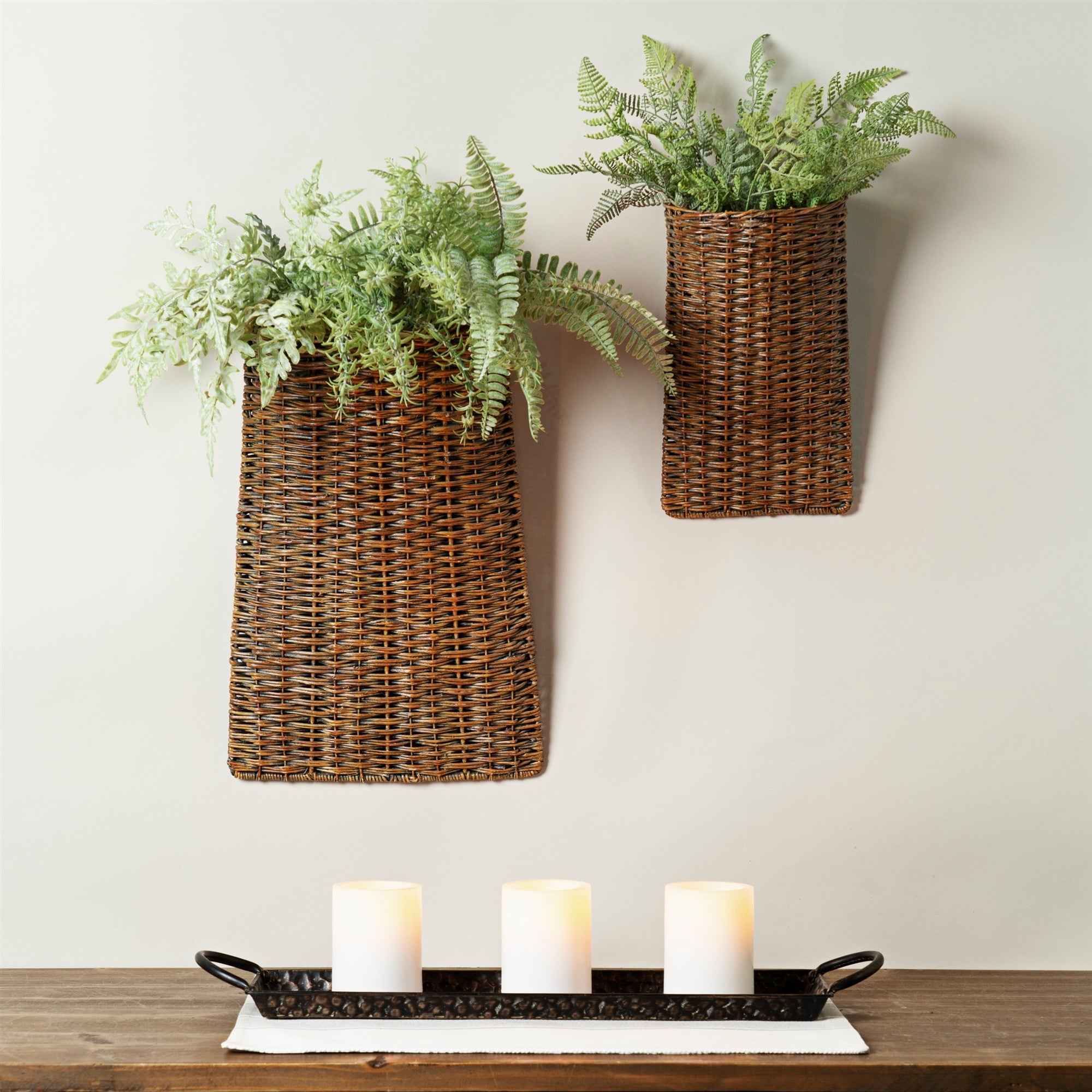 SpadezStore Woven Rattan Wall Basket