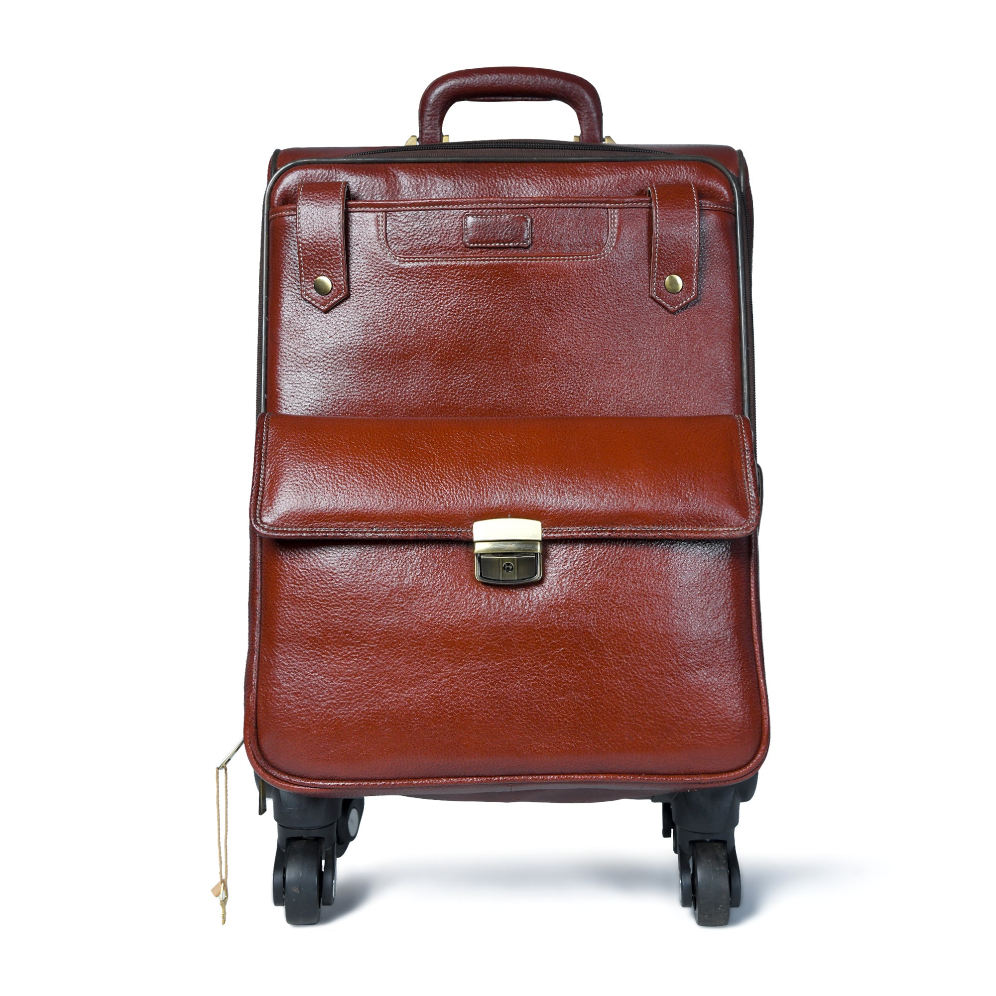 Classy Leather Bags Leather Carry-On Trolly Bag