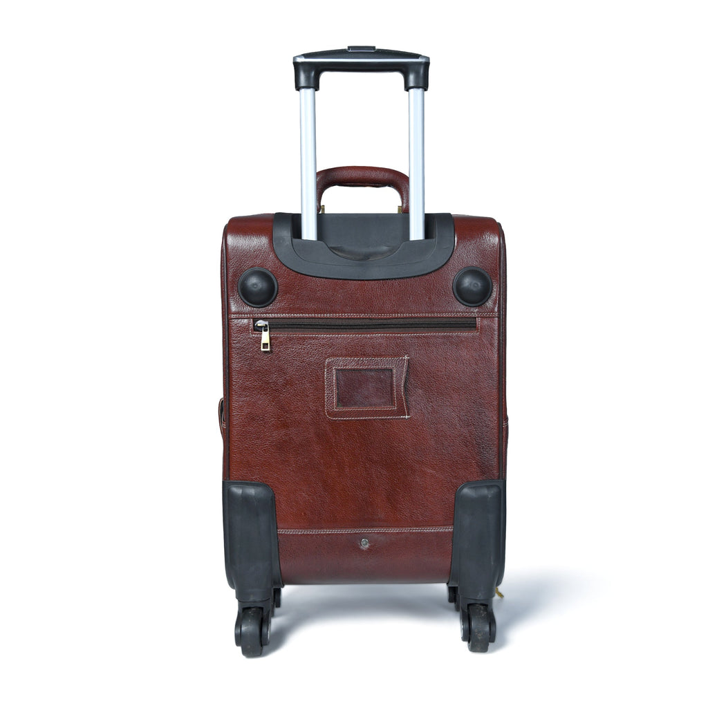 Classy Leather Bags Leather Carry-On Trolly Bag