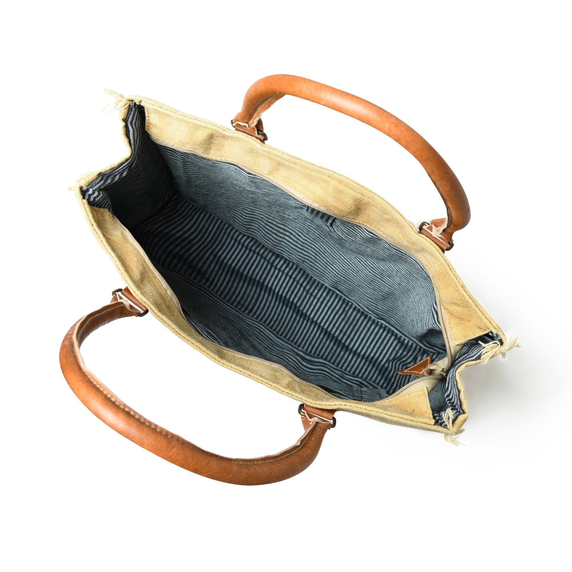 Classy Leather Bags Beige Boho Chic Canvas Bag SpadezStore