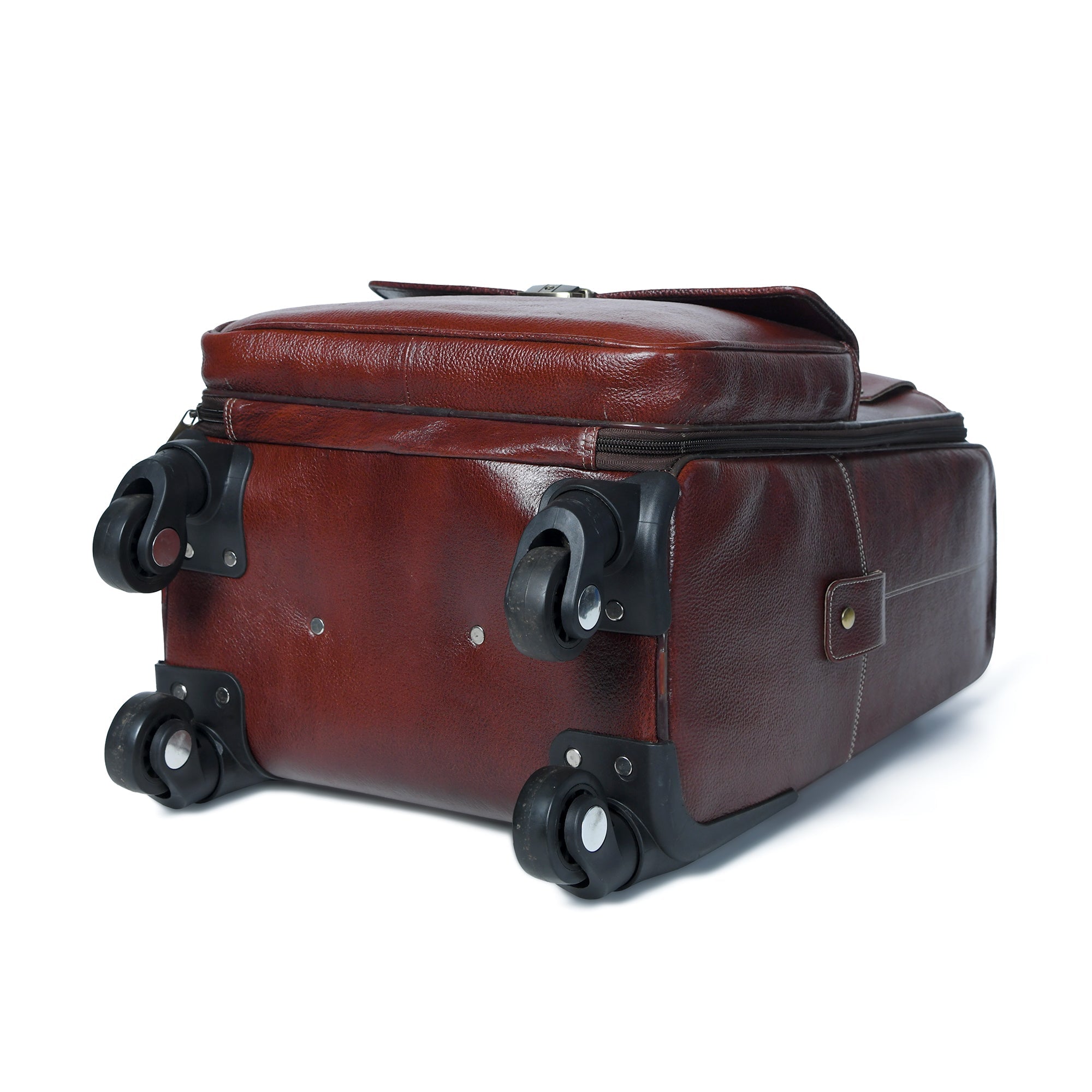 Classy Leather Bags Leather Carry-On Trolly Bag