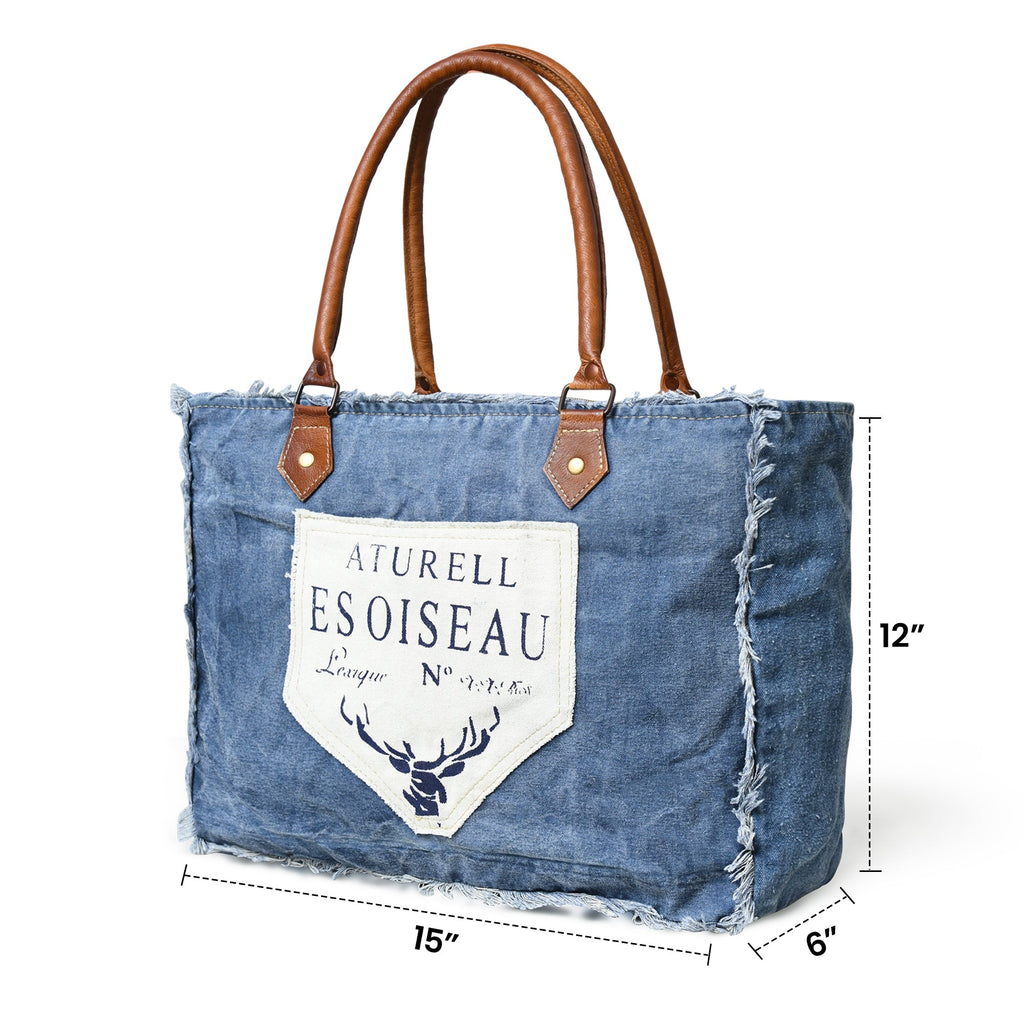 Classy Leather Bags Denim Boho Chic Canvas Shoulder Bag SpadezStore