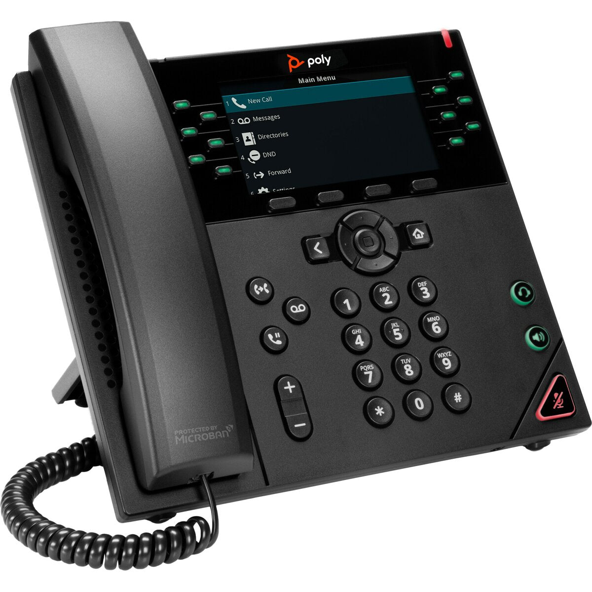 Poly VVX 450 IP Phone - Corded - Corded - Desktop, Wall Mountable - Black - VoIP - 2 x Network RJ-45 - PoE Ports SpadezStore