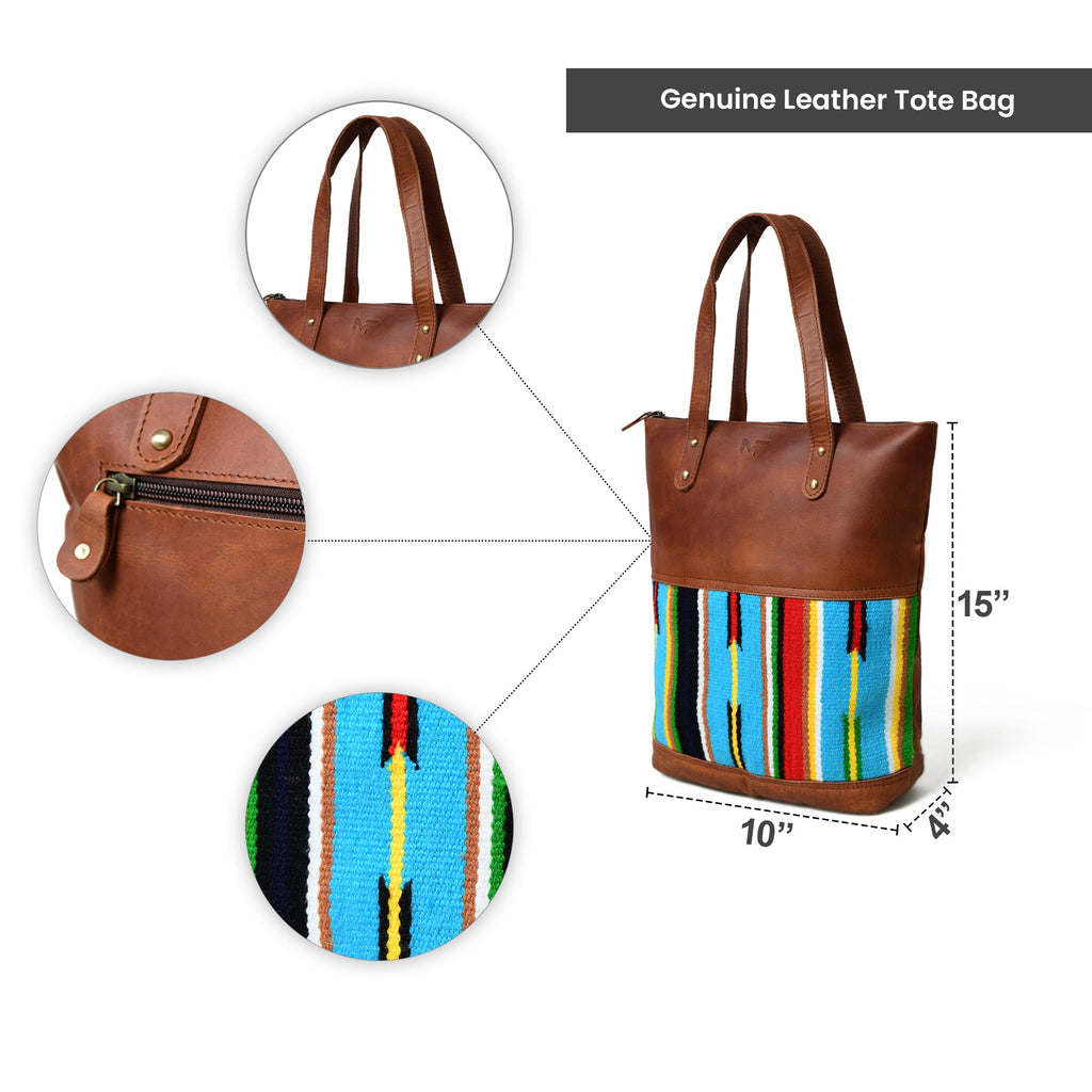 Classy Leather Bags Multicoloured Leather Tote Bag SpadezStore