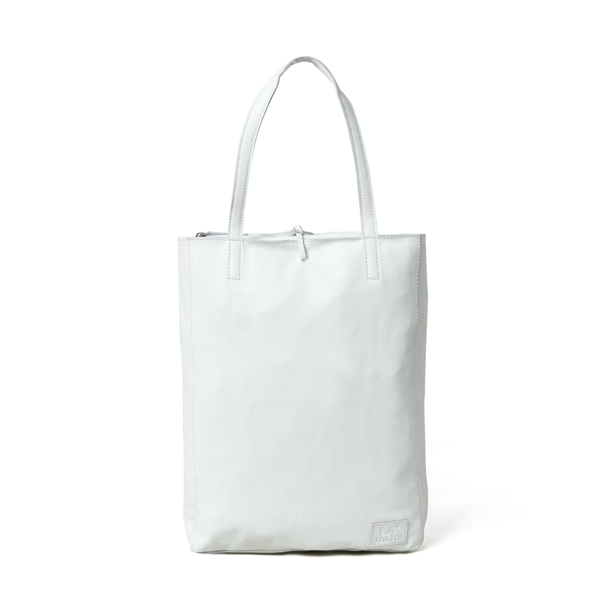 Classy Leather Bags White Leather Shoulder Tote Bag SpadezStore