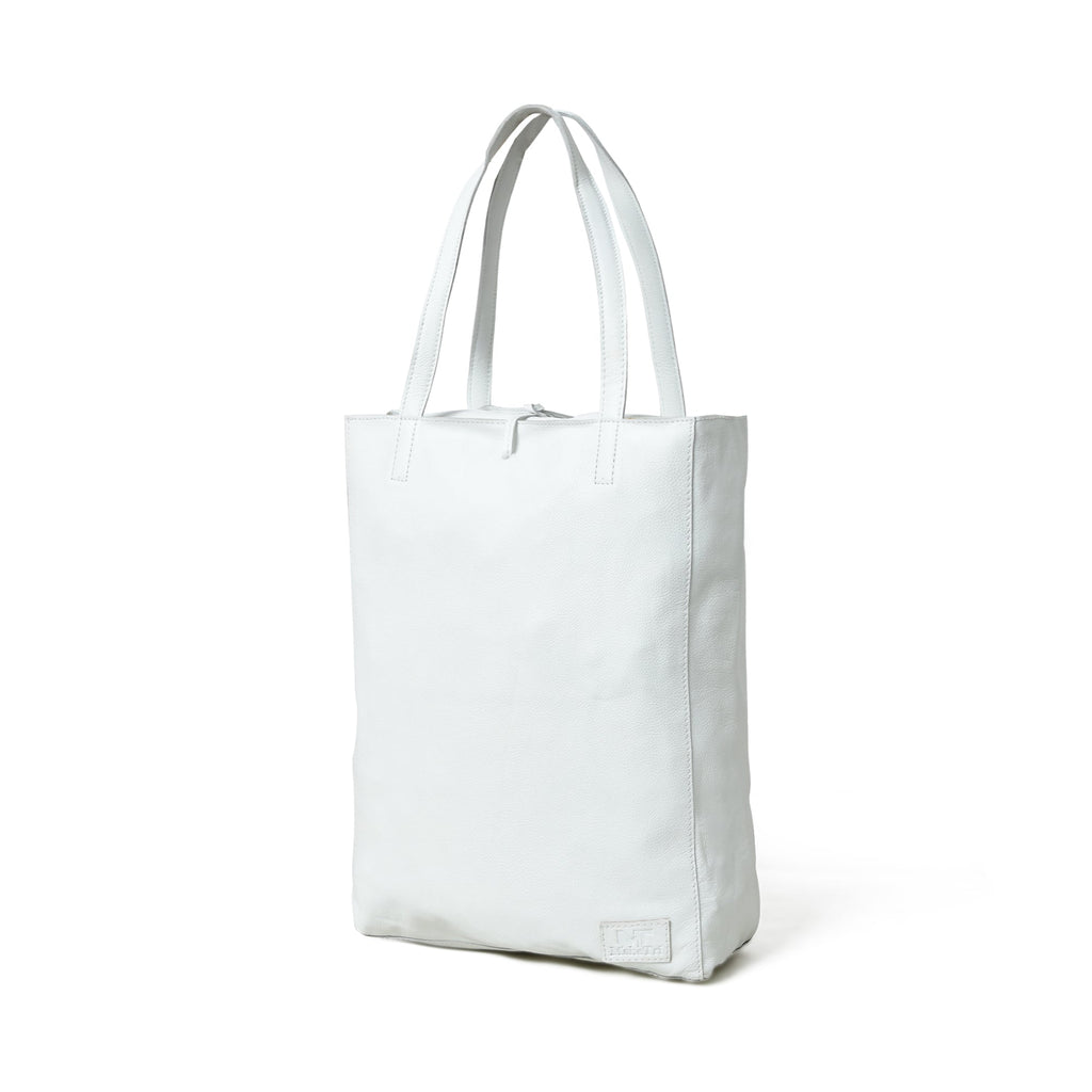 Classy Leather Bags White Leather Shoulder Tote Bag SpadezStore