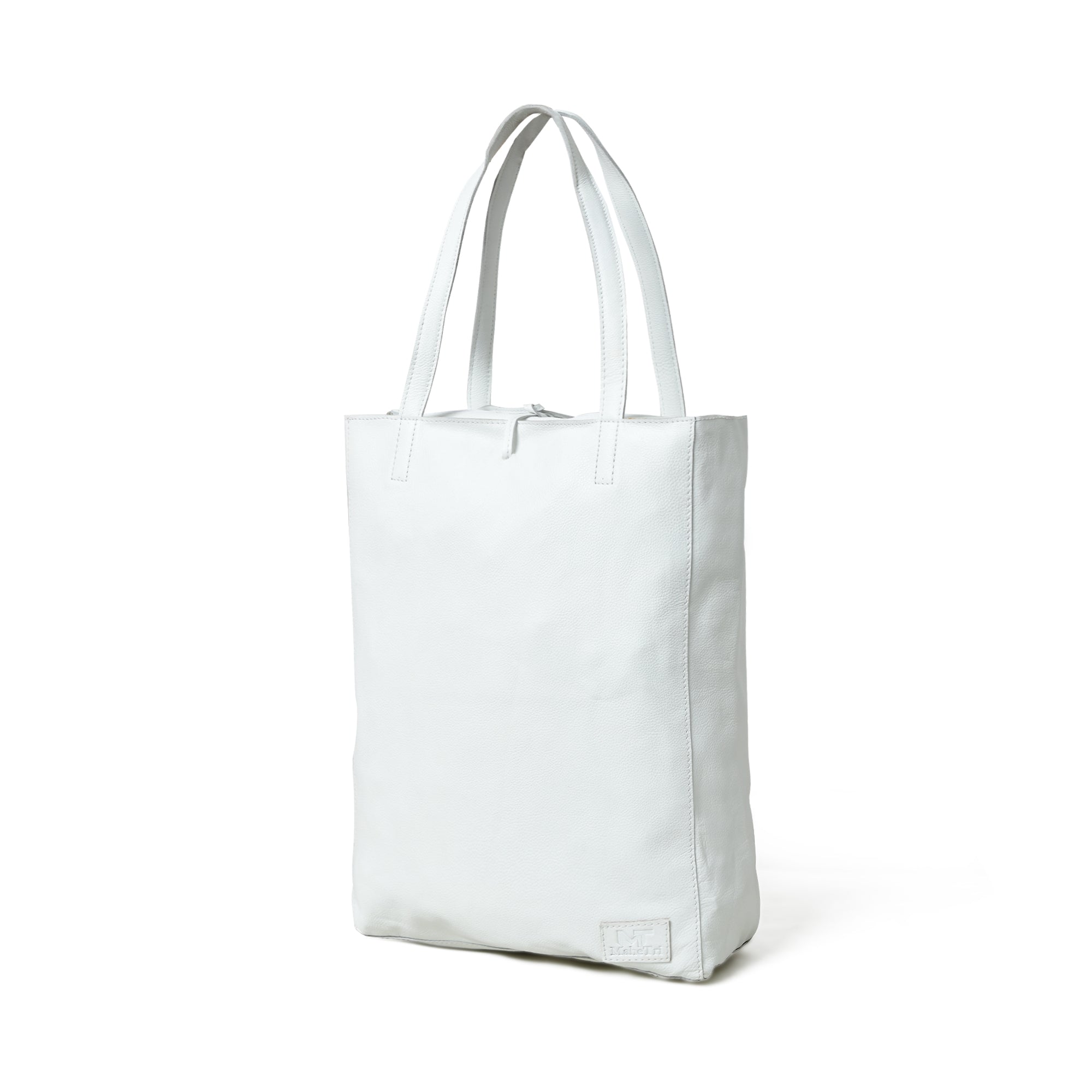Classy Leather Bags White Leather Shoulder Tote Bag SpadezStore