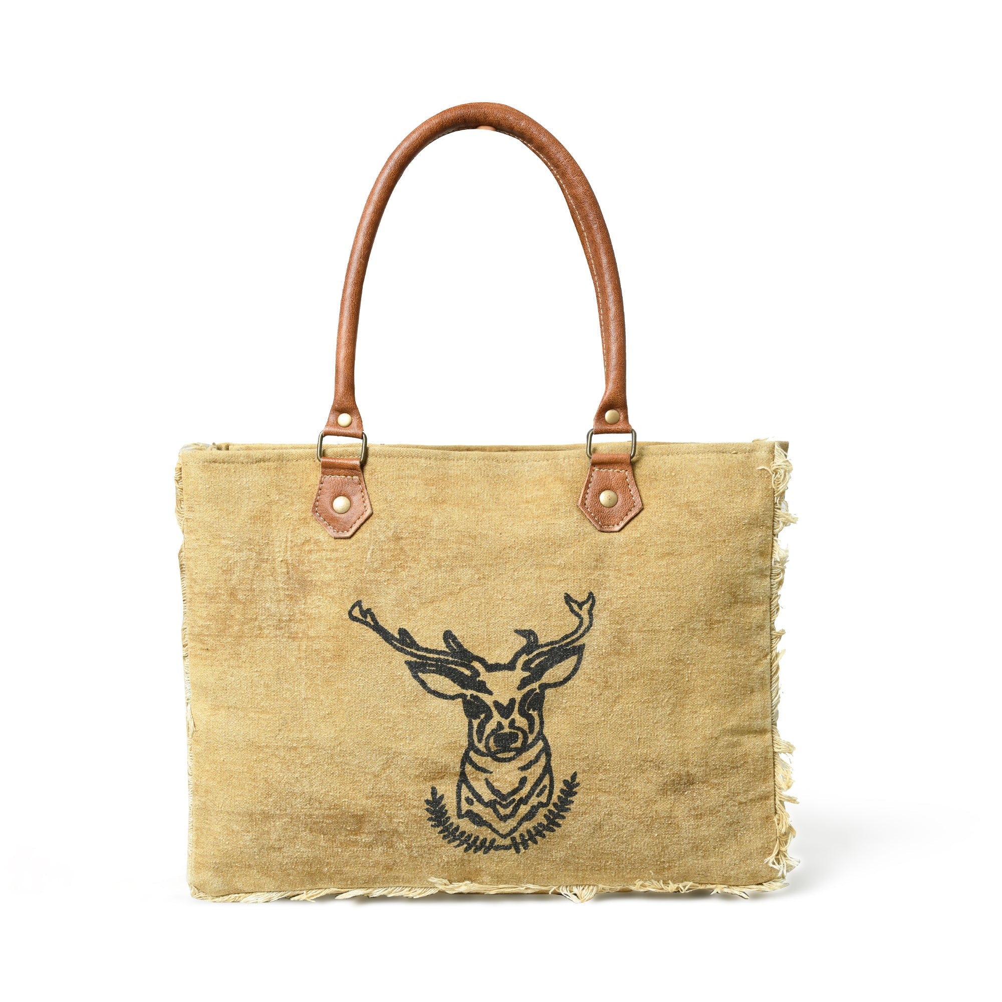 Classy Leather Bags Nordic Charm Canvas Shoulder Tote Bag SpadezStore