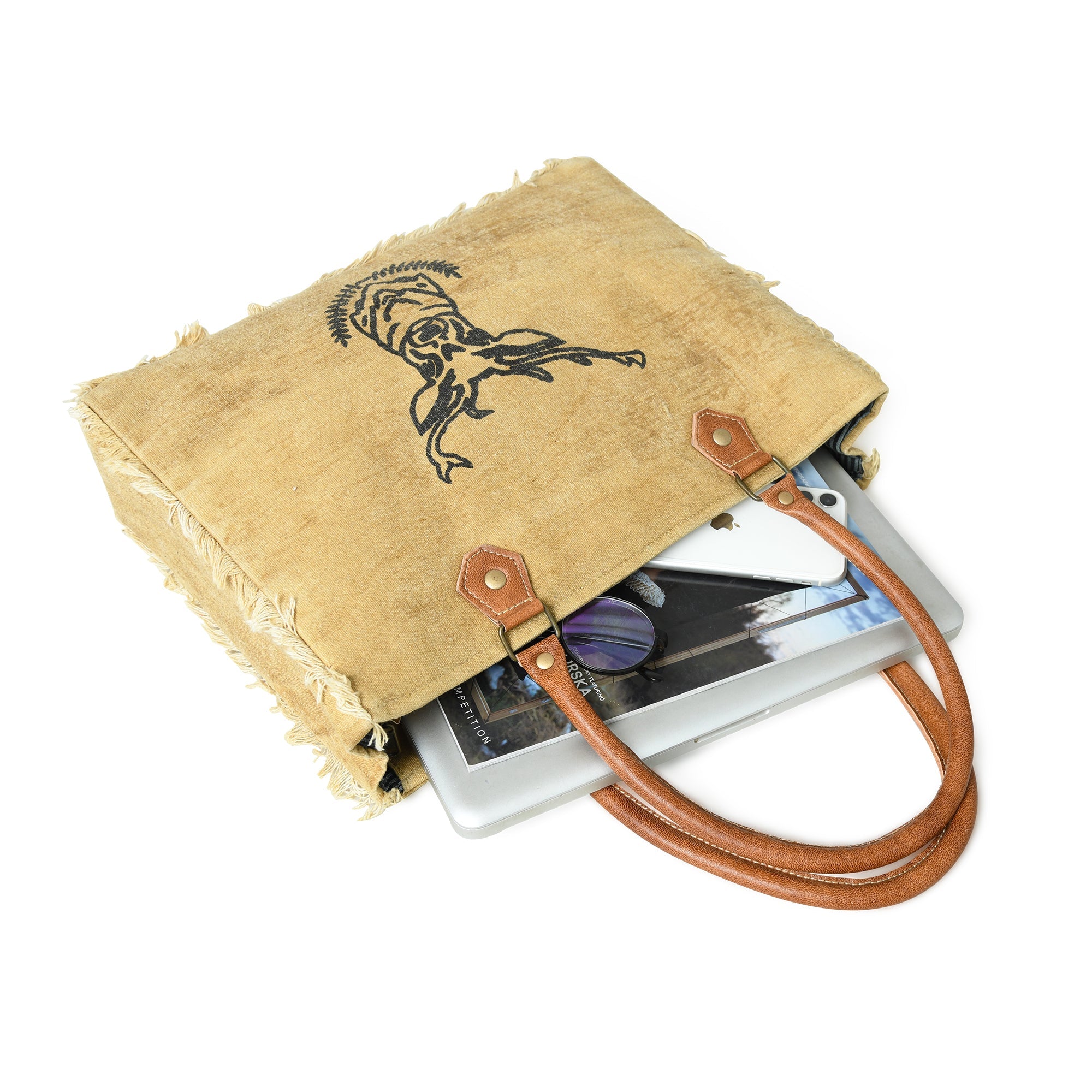 Classy Leather Bags Nordic Charm Canvas Shoulder Tote Bag SpadezStore