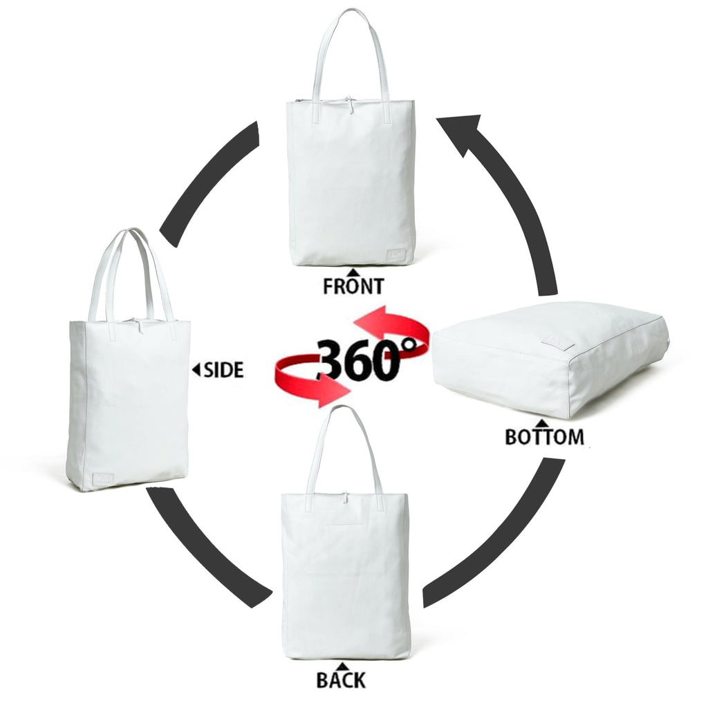 Classy Leather Bags White Leather Shoulder Tote Bag SpadezStore