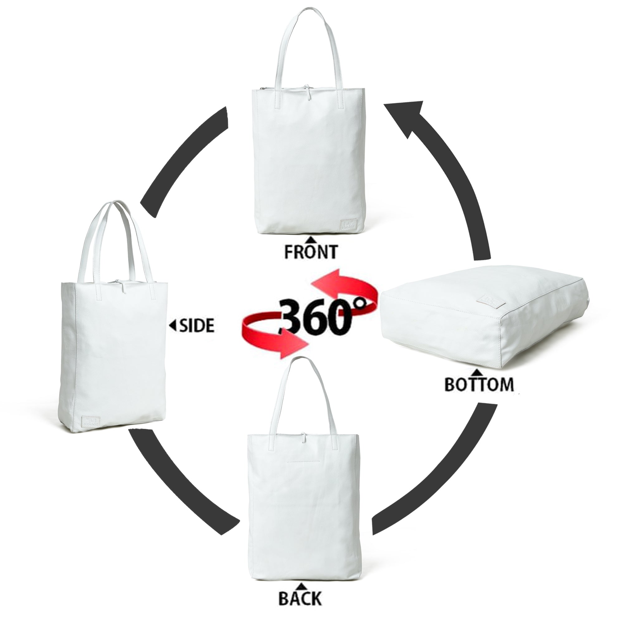 Classy Leather Bags White Leather Shoulder Tote Bag SpadezStore