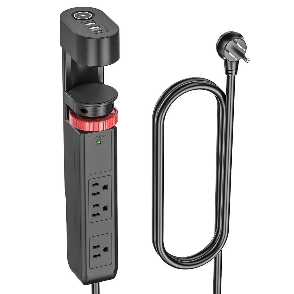 CRST Desk Clamp Surge Protector Power Strip with USB-C Port 6FT Extension Cord Flat Plug 1020J Protection Fits Tables Up to 2 Inches 36 Months Warranty SpadezStore